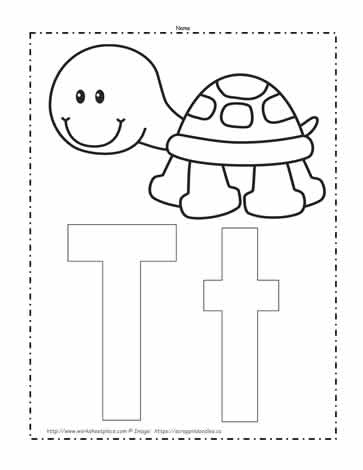 The Letter T Coloring Page